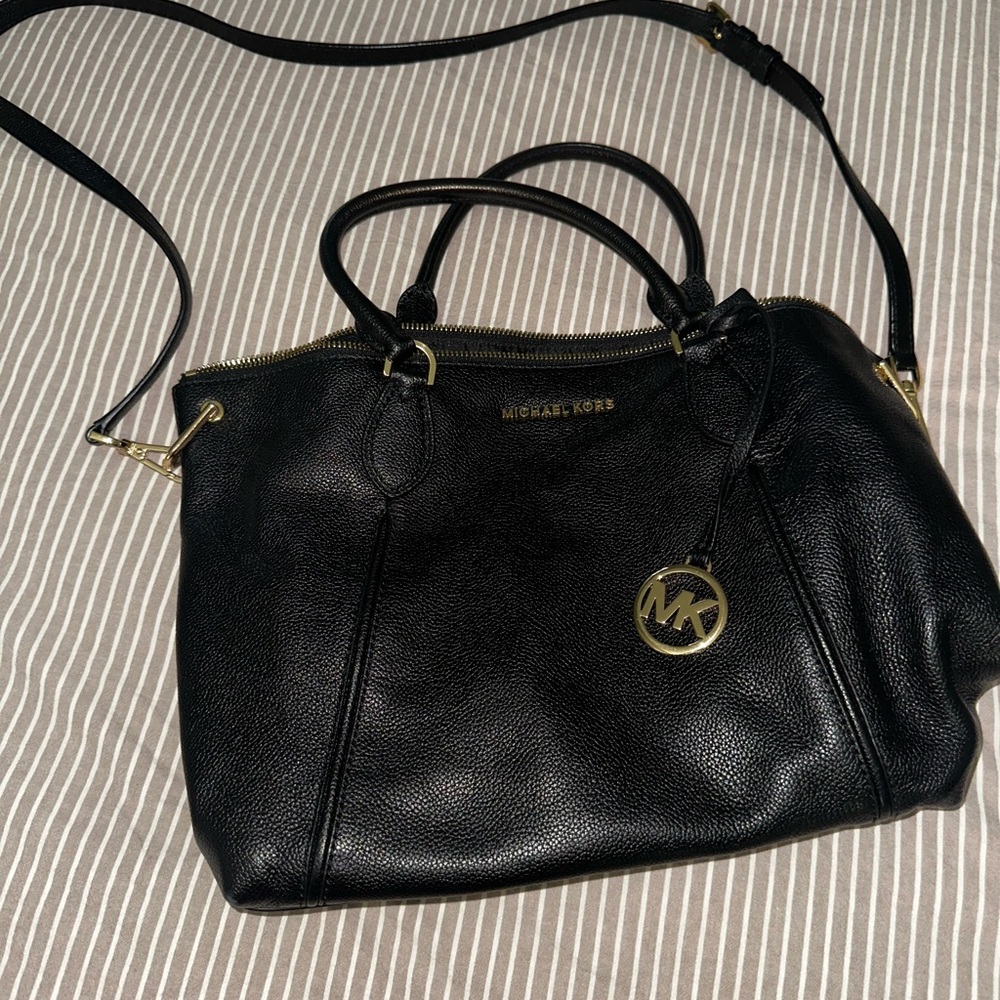 Michael Kors Black Leather Shoulder Bag